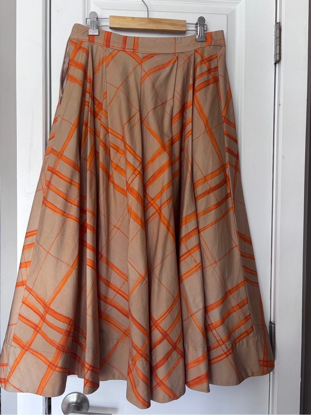 Zara Plaid Cape Midi Skirt With Side Pockets - Picture 7 of 12